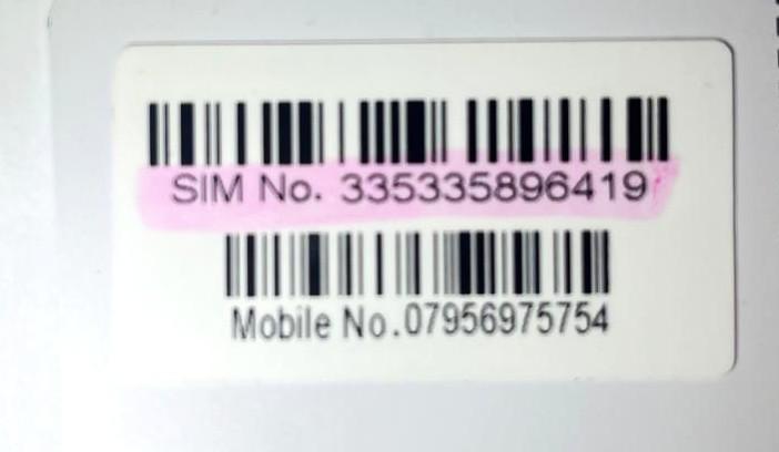 SIM card number location