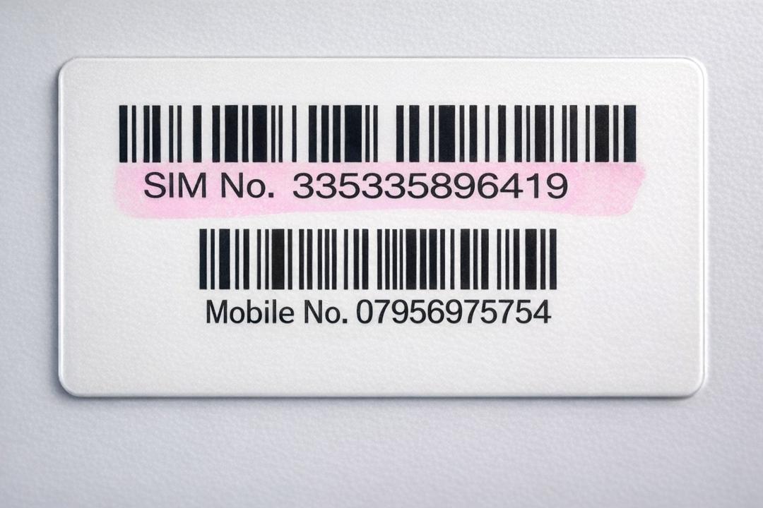 SIM card number location
